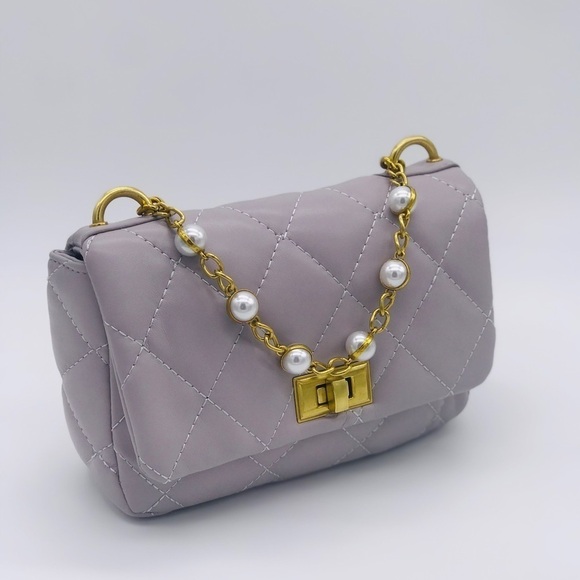 Handbags - Small Quilted Pearl Flap Bag